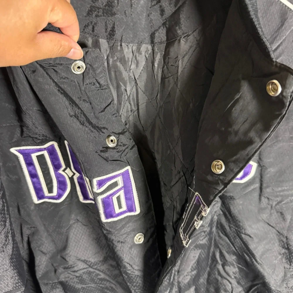 Russell Athletic Arizona Diamondbacks MLB Jacket Mens Black Purple Vintage Y2K